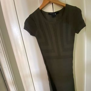 French Connection Bodycon Textured Green Dress